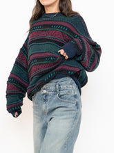 Load image into Gallery viewer, Vintage x Made in Canada x TOSANI Green, Red Patterned Raised Knit (XS-XL)