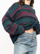 Load image into Gallery viewer, Vintage x Made in Canada x TOSANI Green, Red Patterned Raised Knit (XS-XL)