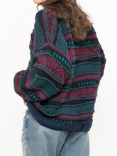 Load image into Gallery viewer, Vintage x Made in Canada x TOSANI Green, Red Patterned Raised Knit (XS-XL)