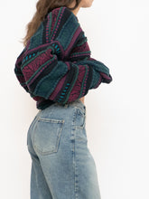 Load image into Gallery viewer, Vintage x Made in Canada x TOSANI Green, Red Patterned Raised Knit (XS-XL)
