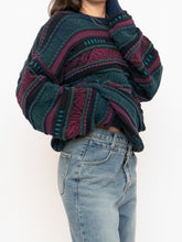 Load image into Gallery viewer, Vintage x Made in Canada x TOSANI Green, Red Patterned Raised Knit (XS-XL)