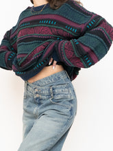 Load image into Gallery viewer, Vintage x Made in Canada x TOSANI Green, Red Patterned Raised Knit (XS-XL)