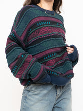 Load image into Gallery viewer, Vintage x Made in Canada x TOSANI Green, Red Patterned Raised Knit (XS-XL)
