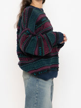 Load image into Gallery viewer, Vintage x Made in Canada x TOSANI Green, Red Patterned Raised Knit (XS-XL)