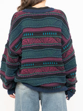 Load image into Gallery viewer, Vintage x Made in Canada x TOSANI Green, Red Patterned Raised Knit (XS-XL)