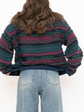 Load image into Gallery viewer, Vintage x Made in Canada x TOSANI Green, Red Patterned Raised Knit (XS-XL)