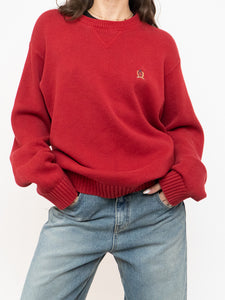 Vintage x TOMMY HILFIGER Red Cotton Knit Sweater (XS-XL)
