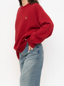 Vintage x TOMMY HILFIGER Red Cotton Knit Sweater (XS-XL)