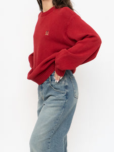 Vintage x TOMMY HILFIGER Red Cotton Knit Sweater (XS-XL)