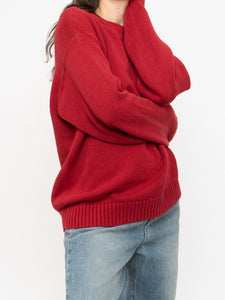 Vintage x TOMMY HILFIGER Red Cotton Knit Sweater (XS-XL)