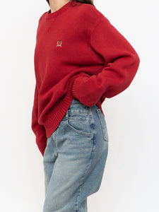 Vintage x TOMMY HILFIGER Red Cotton Knit Sweater (XS-XL)