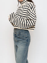 Load image into Gallery viewer, Modern x Soft Black &amp; White Striped Crop Turtleneck (S-XL)