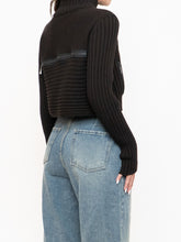 Load image into Gallery viewer, Vintage x Made in Italy x Sarah Pacini Cropped Deep Brown Ribbed Wool-Blend Turtleneck (XS, S)