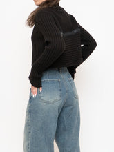 Load image into Gallery viewer, Vintage x Made in Italy x Sarah Pacini Cropped Deep Brown Ribbed Wool-Blend Turtleneck (XS, S)