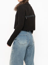 Load image into Gallery viewer, Vintage x Made in Italy x Sarah Pacini Cropped Deep Brown Ribbed Wool-Blend Turtleneck (XS, S)