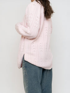 Vintage x Made in Hong Kong x Pale Pink Cotton Knit Sweater (XS-L)
