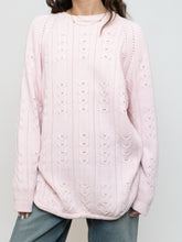 Load image into Gallery viewer, Vintage x Made in Hong Kong x Pale Pink Cotton Knit Sweater (XS-L)