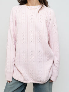 Vintage x Made in Hong Kong x Pale Pink Cotton Knit Sweater (XS-L)