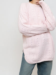 Vintage x Made in Hong Kong x Pale Pink Cotton Knit Sweater (XS-L)