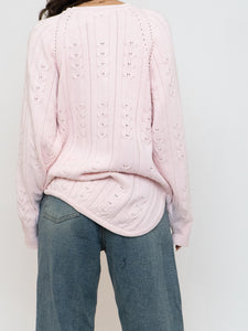 Vintage x Made in Hong Kong x Pale Pink Cotton Knit Sweater (XS-L)