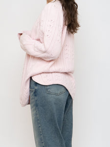 Vintage x Made in Hong Kong x Pale Pink Cotton Knit Sweater (XS-L)