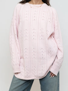 Vintage x Made in Hong Kong x Pale Pink Cotton Knit Sweater (XS-L)