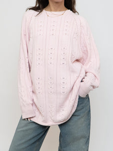 Vintage x Made in Hong Kong x Pale Pink Cotton Knit Sweater (XS-L)