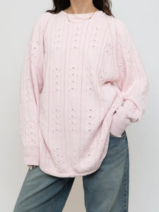 Vintage x Made in Hong Kong x Pale Pink Cotton Knit Sweater (XS-L)