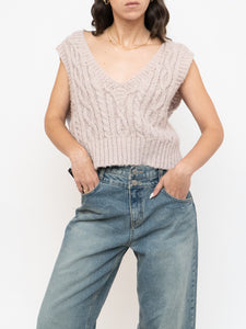 OAK + FORT x Beige Cropped Sweater Vest (S-L)