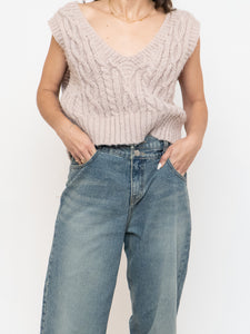 OAK + FORT x Beige Cropped Sweater Vest (S-L)