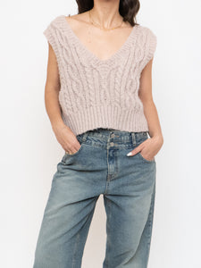 OAK + FORT x Beige Cropped Sweater Vest (S-L)