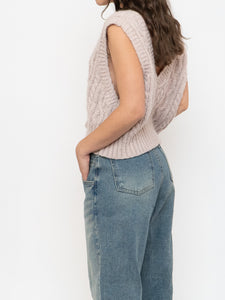 OAK + FORT x Beige Cropped Sweater Vest (S-L)
