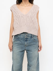 OAK + FORT x Beige Cropped Sweater Vest (S-L)