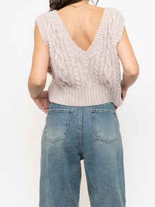 OAK + FORT x Beige Cropped Sweater Vest (S-L)