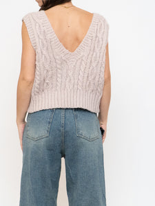 OAK + FORT x Beige Cropped Sweater Vest (S-L)