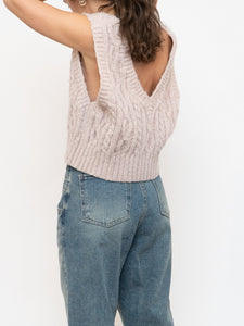 OAK + FORT x Beige Cropped Sweater Vest (S-L)