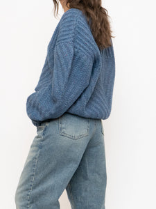 Vintage x Blue Speckled Chunky Wool Knit Sweater (M-XL)