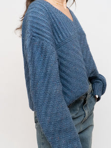 Vintage x Blue Speckled Chunky Wool Knit Sweater (M-XL)