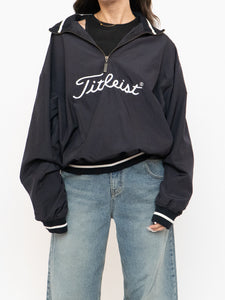 Vintage x Made in Hong Kong x TITLIEST Black Nylon Quarterzip (XS-L)