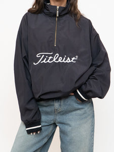 Vintage x Made in Hong Kong x TITLIEST Black Nylon Quarterzip (XS-L)