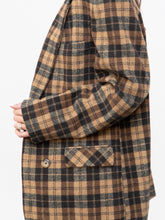 Load image into Gallery viewer, Vintage x Soft Wool-Blend Brown Plaid Blazer (XS-M)