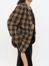 Load image into Gallery viewer, Vintage x Soft Wool-Blend Brown Plaid Blazer (XS-M)