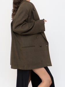 Vintage x Made in Mexico x Deep Brown Plaid Wool Blazer (S-L)