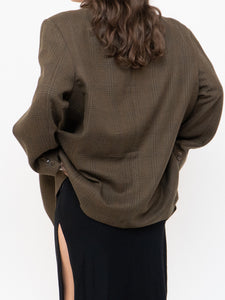Vintage x Made in Mexico x Deep Brown Plaid Wool Blazer (S-L)