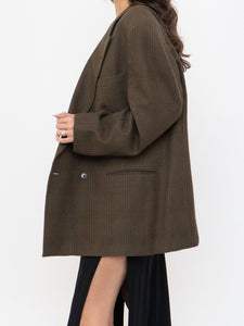 Vintage x Made in Mexico x Deep Brown Plaid Wool Blazer (S-L)