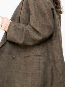 Vintage x Made in Mexico x Deep Brown Plaid Wool Blazer (S-L)