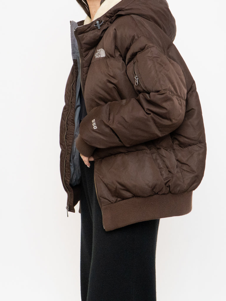 THE NORTH FACE x Brown Hooded 550-Fill Down Puffer Jacket (S-L)