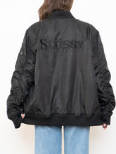 Load image into Gallery viewer, STUSSY x Black Two-Tone Insulated Bomber Jacket (S-L)