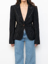 Load image into Gallery viewer, Vintage x Made in Italy x GIORGIO ARMANI Textured Black Blazer (XS-M)