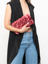 Load image into Gallery viewer, Vintage x Rose Satin Clutch